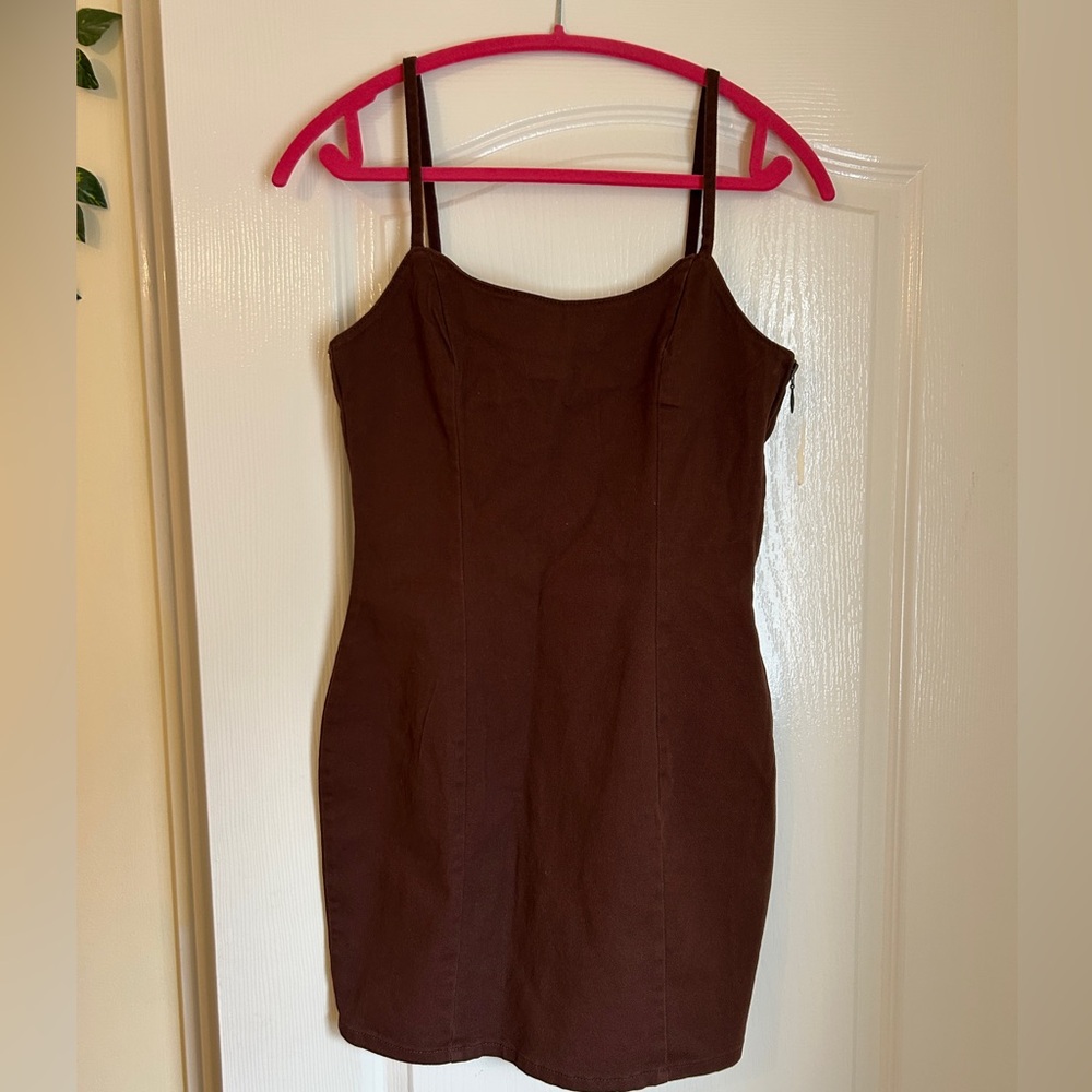 H&M stretchy denim Brown Mini Dress